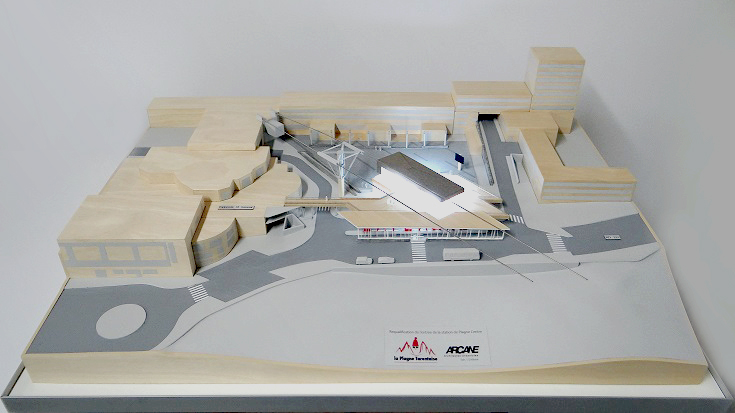 maquette bois plagne arcane architecture conceptuel lumière style